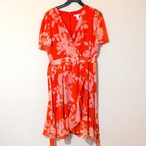 London Times floral Print Wrap Dress. Size 12